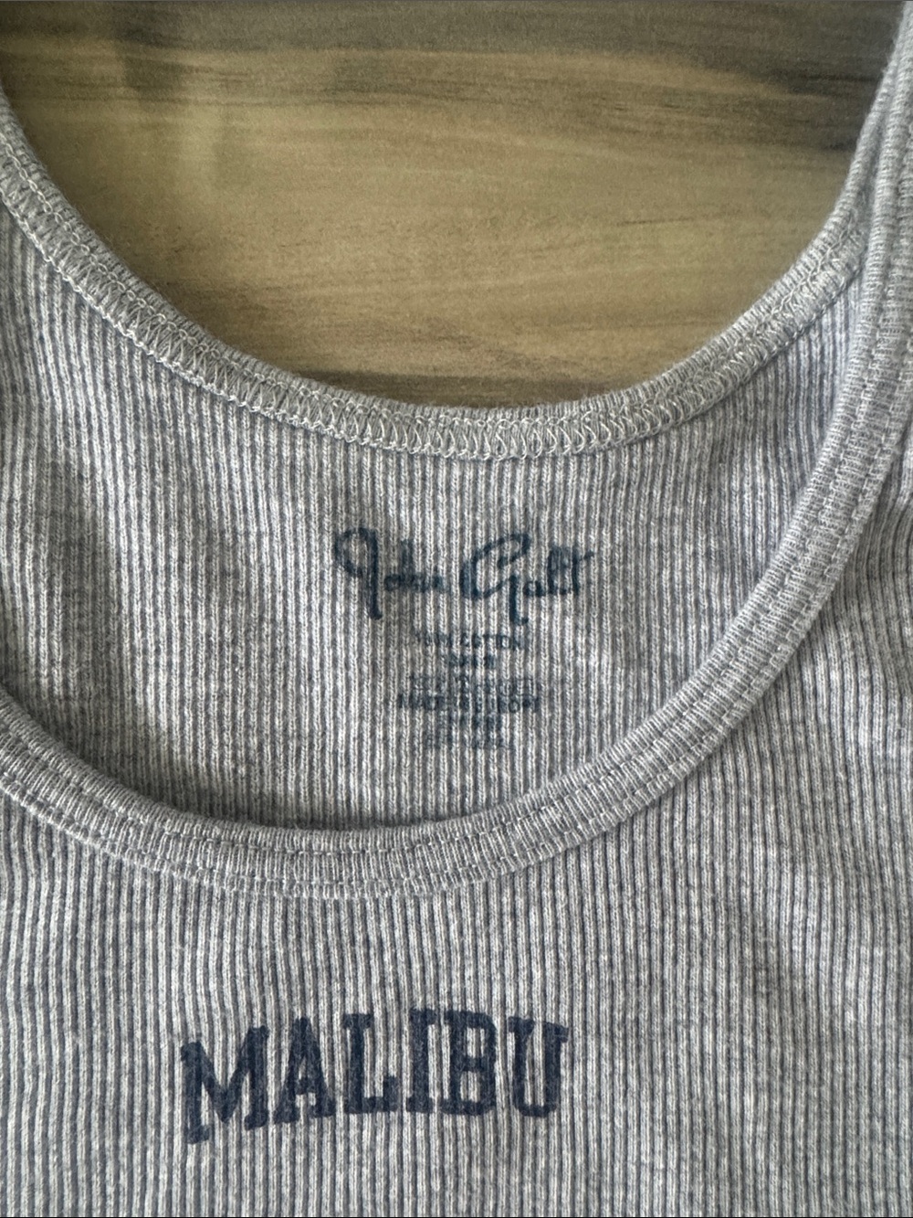 Brandy Melville Grey Ribbed 'Malibu' Tank Top